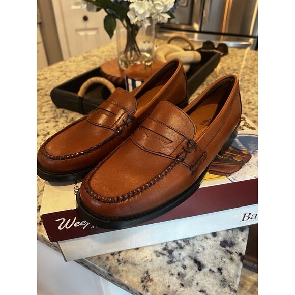 NIB VTG G.H. Bass Weejuns Women’s Sz 8.5 WIDE Brown Leather Penny Loafers Preppy - Picture 3 of 8